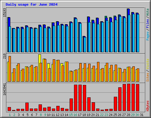 Daily usage for June 2024