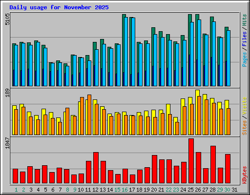 Daily usage for November 2025