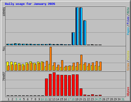 Daily usage for January 2026