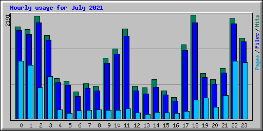 Hourly usage for July 2021