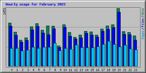 Hourly usage for February 2023