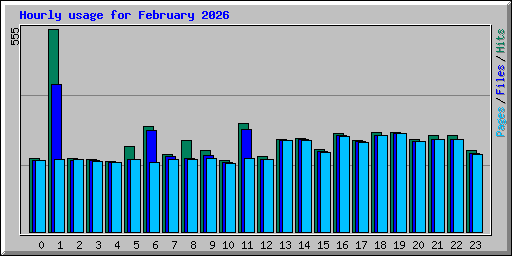Hourly usage for February 2026